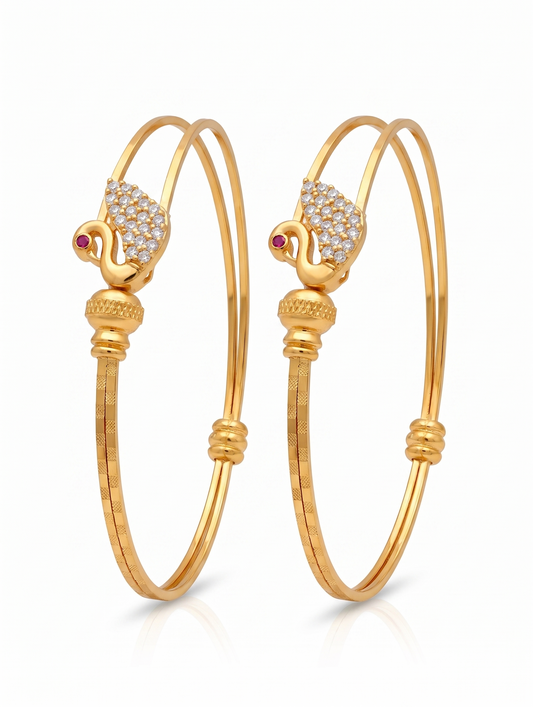 Gold Plated Peacock Bangles
