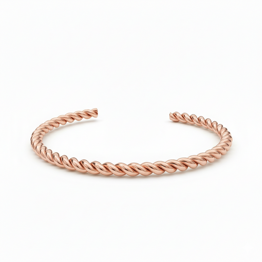 Gold Twisted Rope Cuff Bracelets