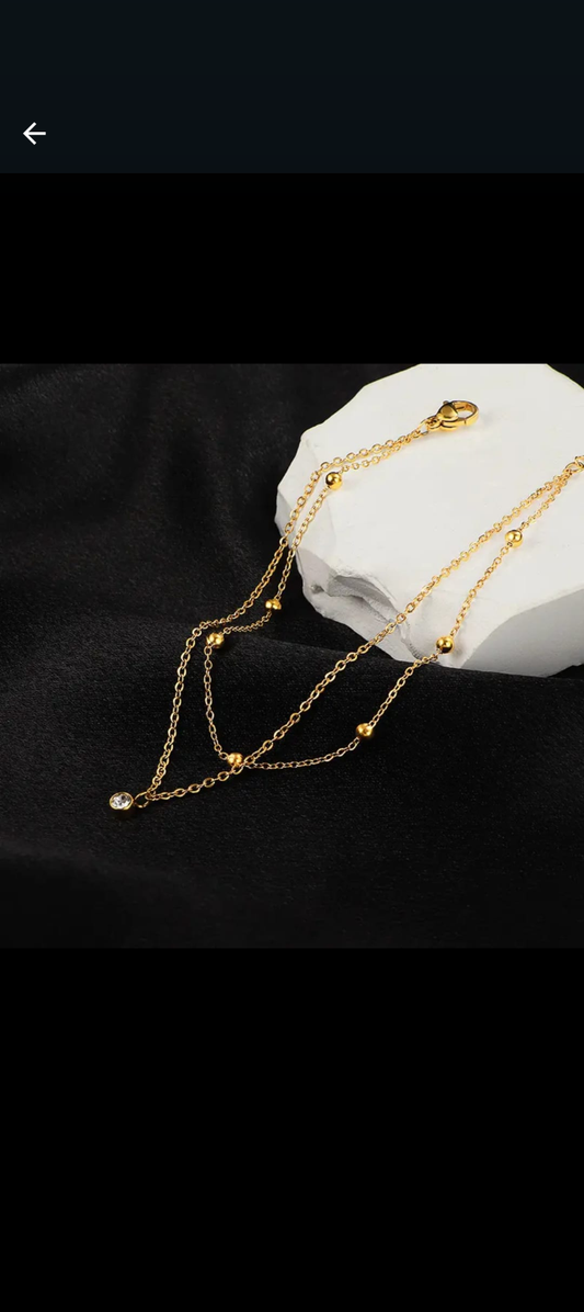 Serenity Double Layer Chain With Beads