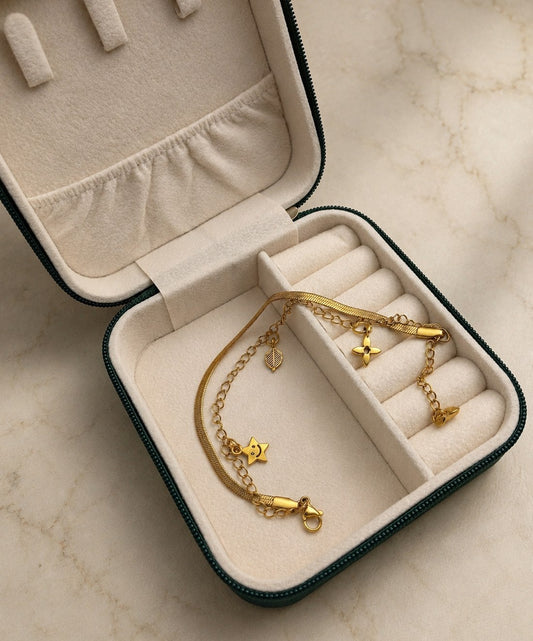 Golden Charm Layer Bracelet
