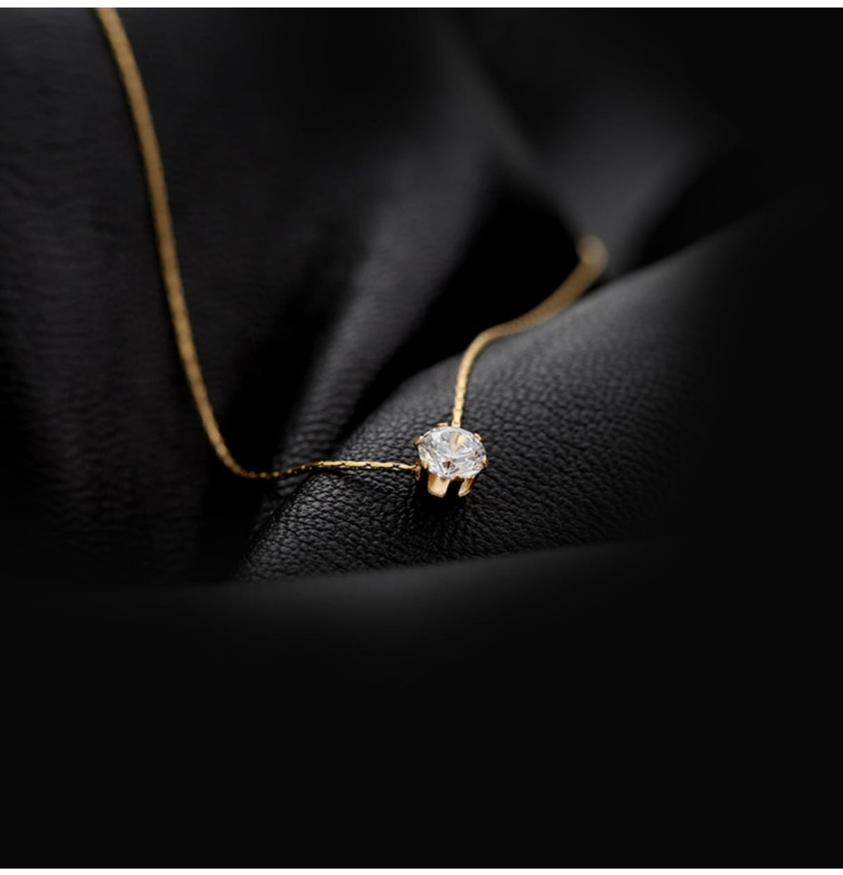Minimalist Solitaire-Style Crystal Pendant Necklace