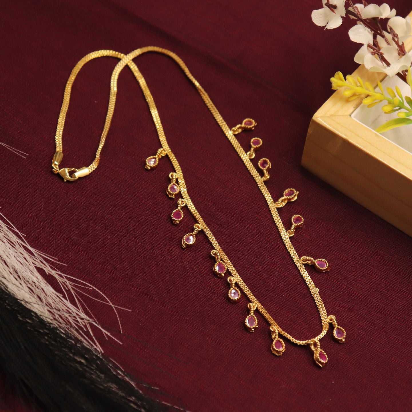 Samaira One Gram Gold Plated Chain Pendant