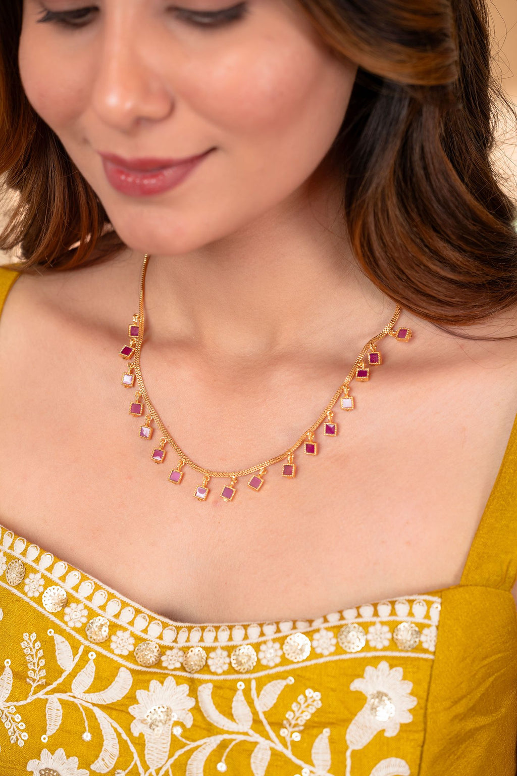 Samaira One Gram Gold Plated Chain Pendant