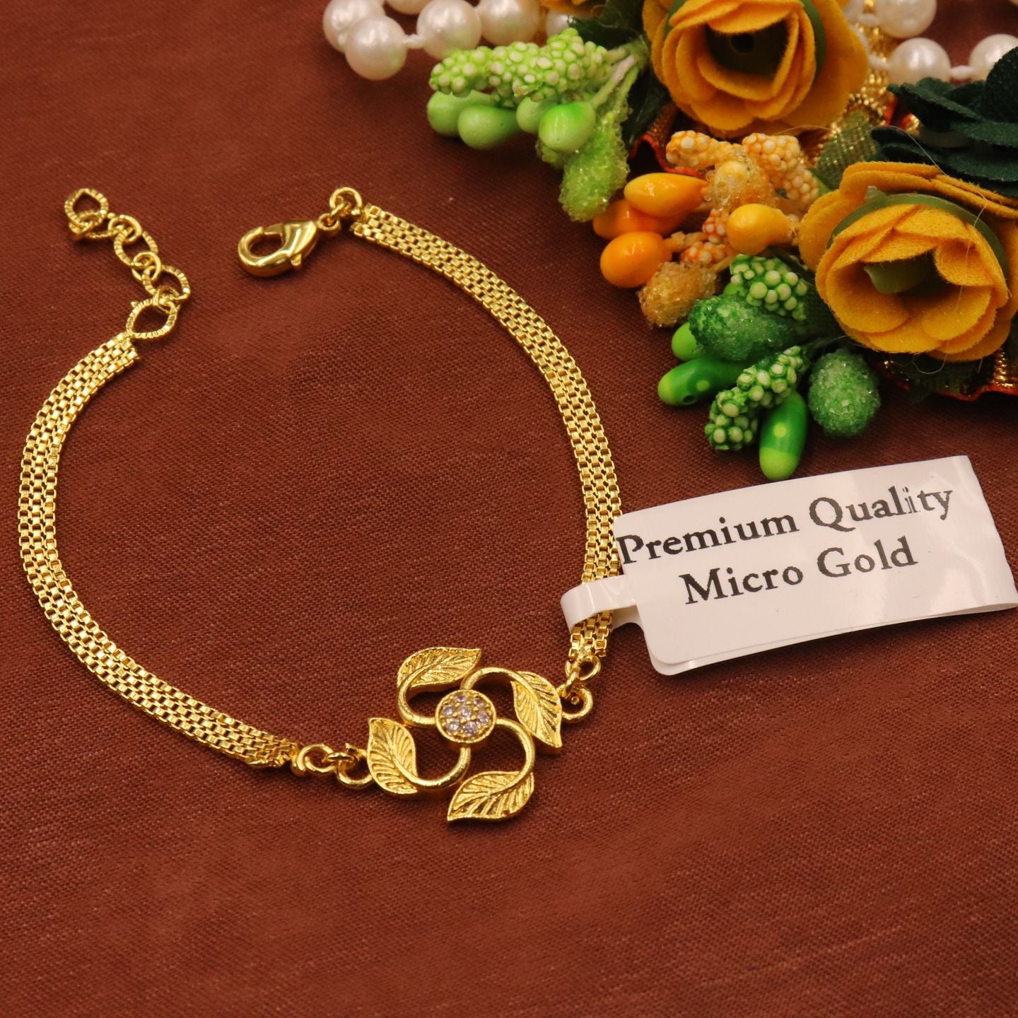 Tina One Gram Gold Plated Adjustable Bracelet for Women & Girls