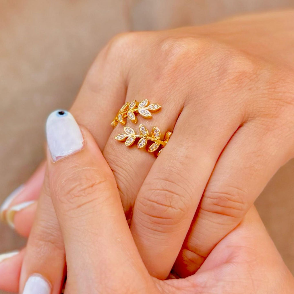 Celeste Leaf Crown Ring