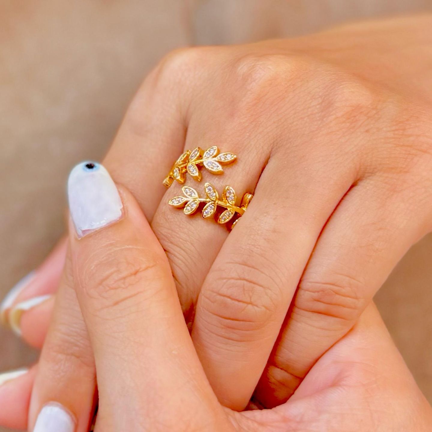 Celeste Leaf Crown Ring