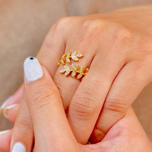 Celeste Leaf Crown Ring