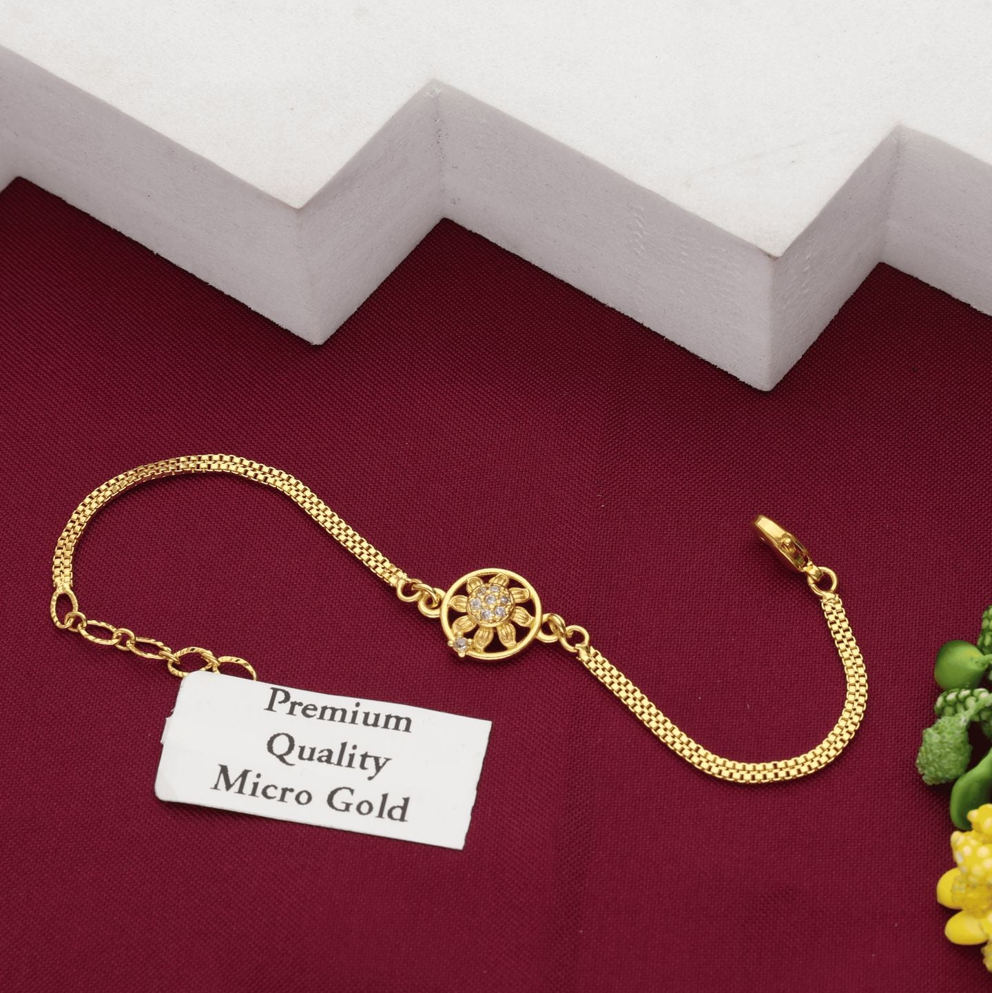 Srikala One Gram Gold Plated Adjustable Bracelet for Women & Girls
