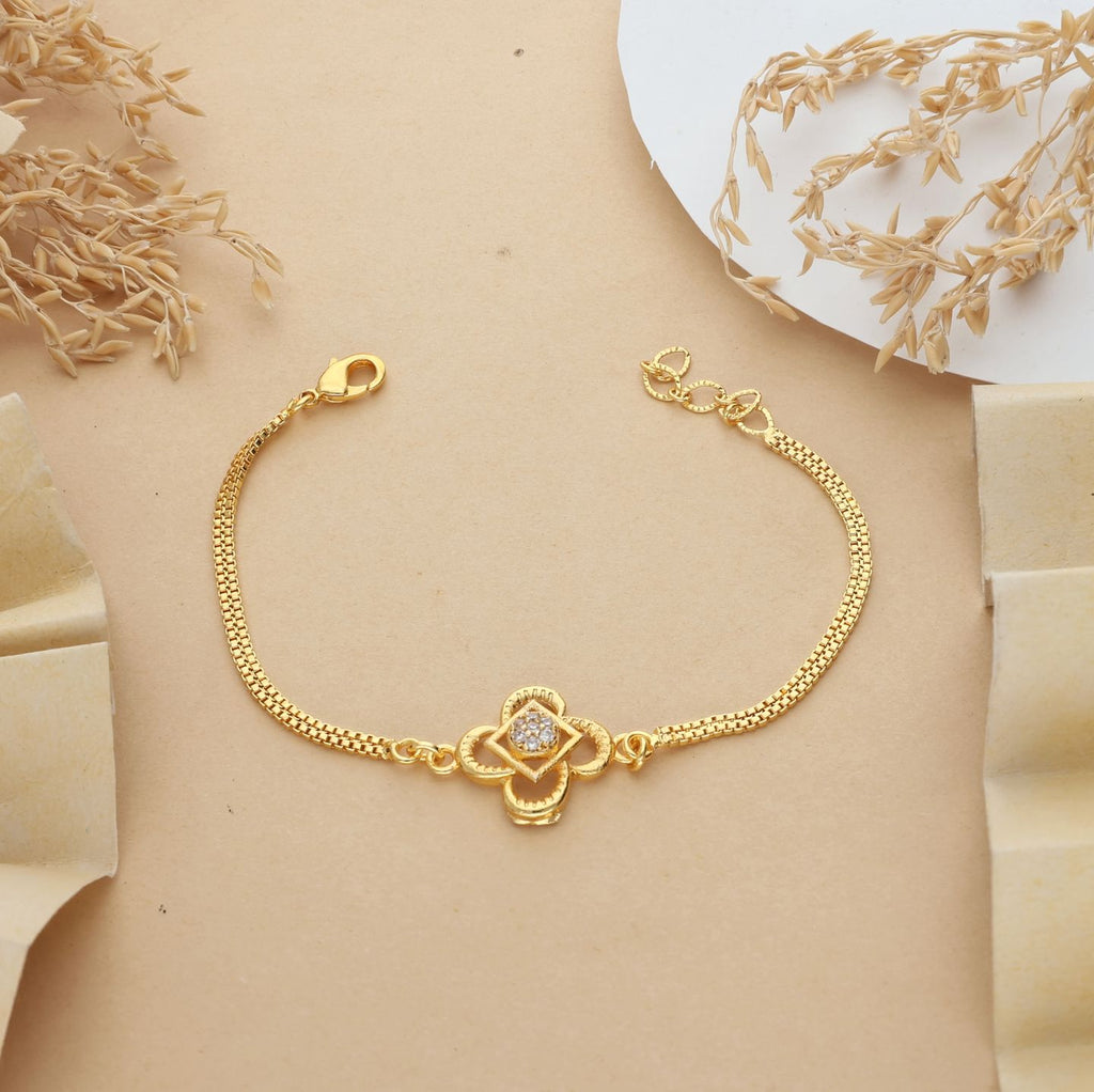 Mrinalini One Gram Gold Plated Adjustable Bracelet for Women & Girls