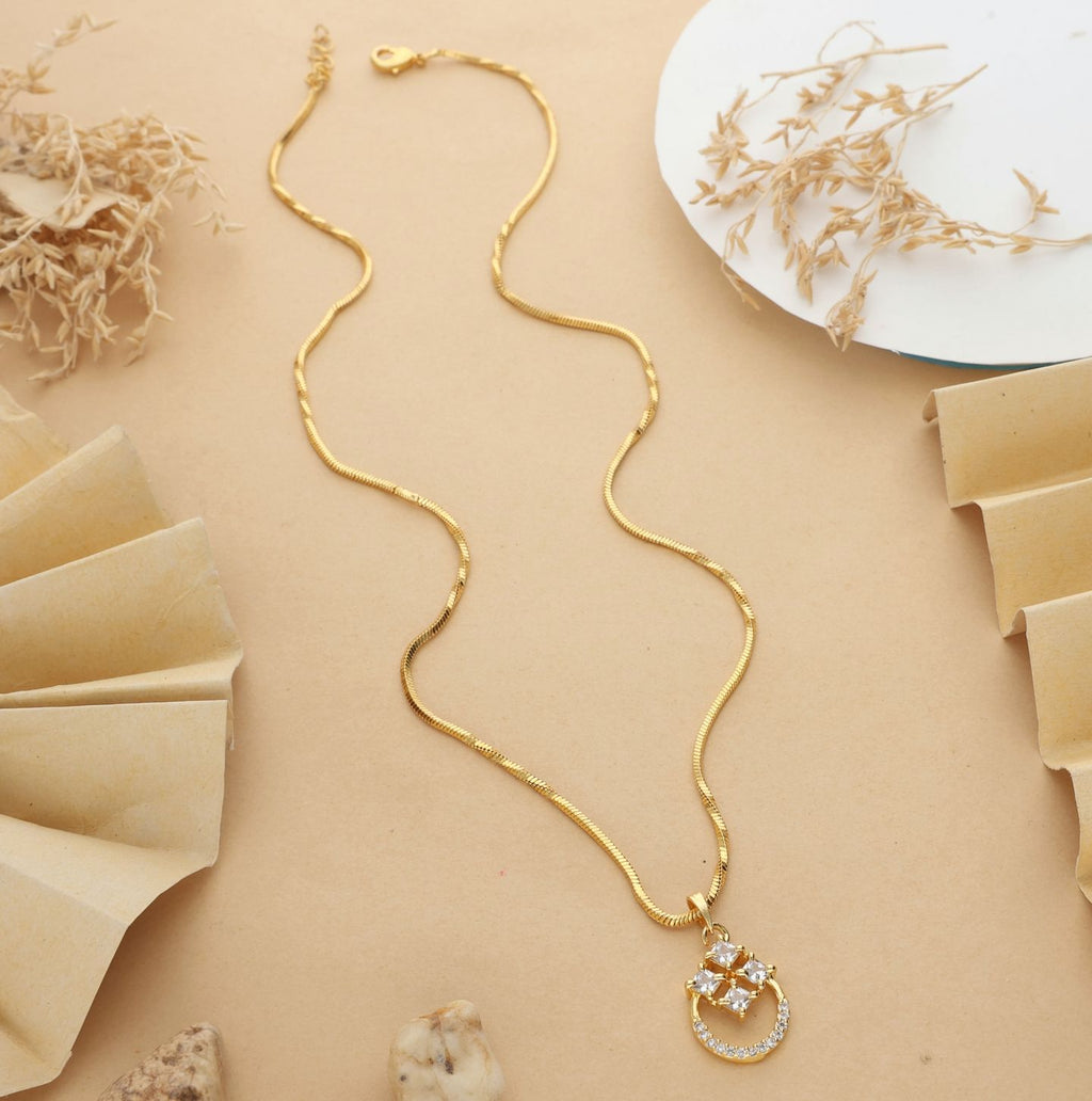 Nitya One Gram Gold Plated Chain Pendant
