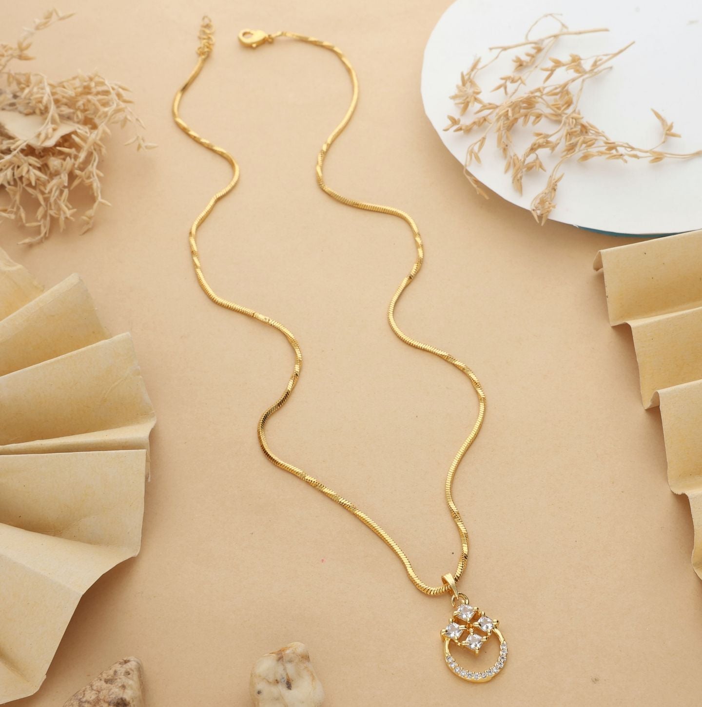 Nitya One Gram Gold Plated Chain Pendant