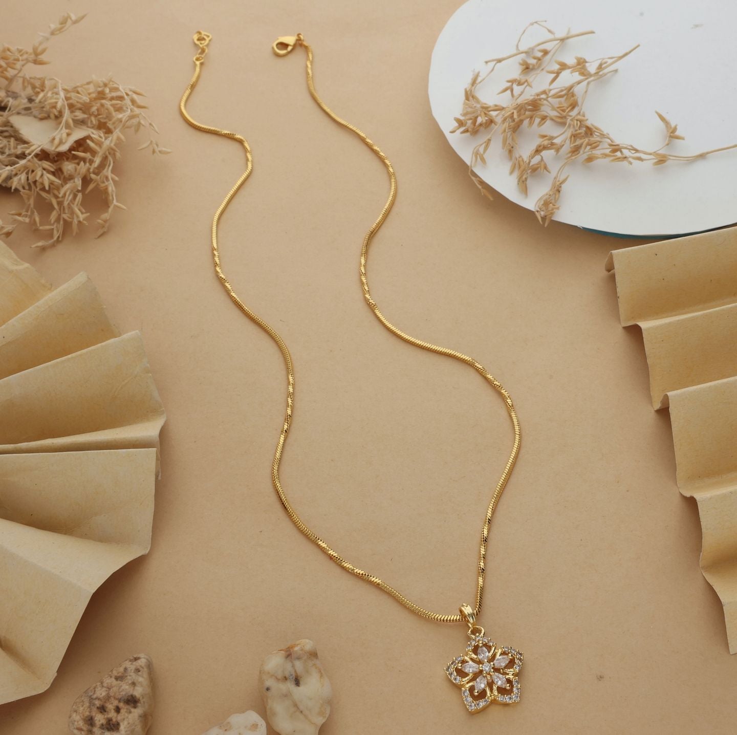 Tanvi One Gram Gold Plated Pendant Chain