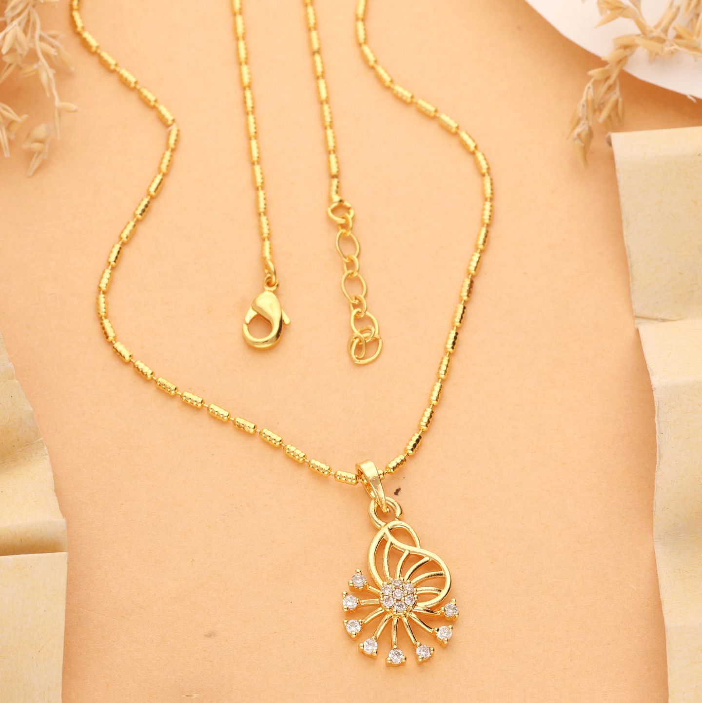 Ira One Gram Gold Plated Chain Pendant