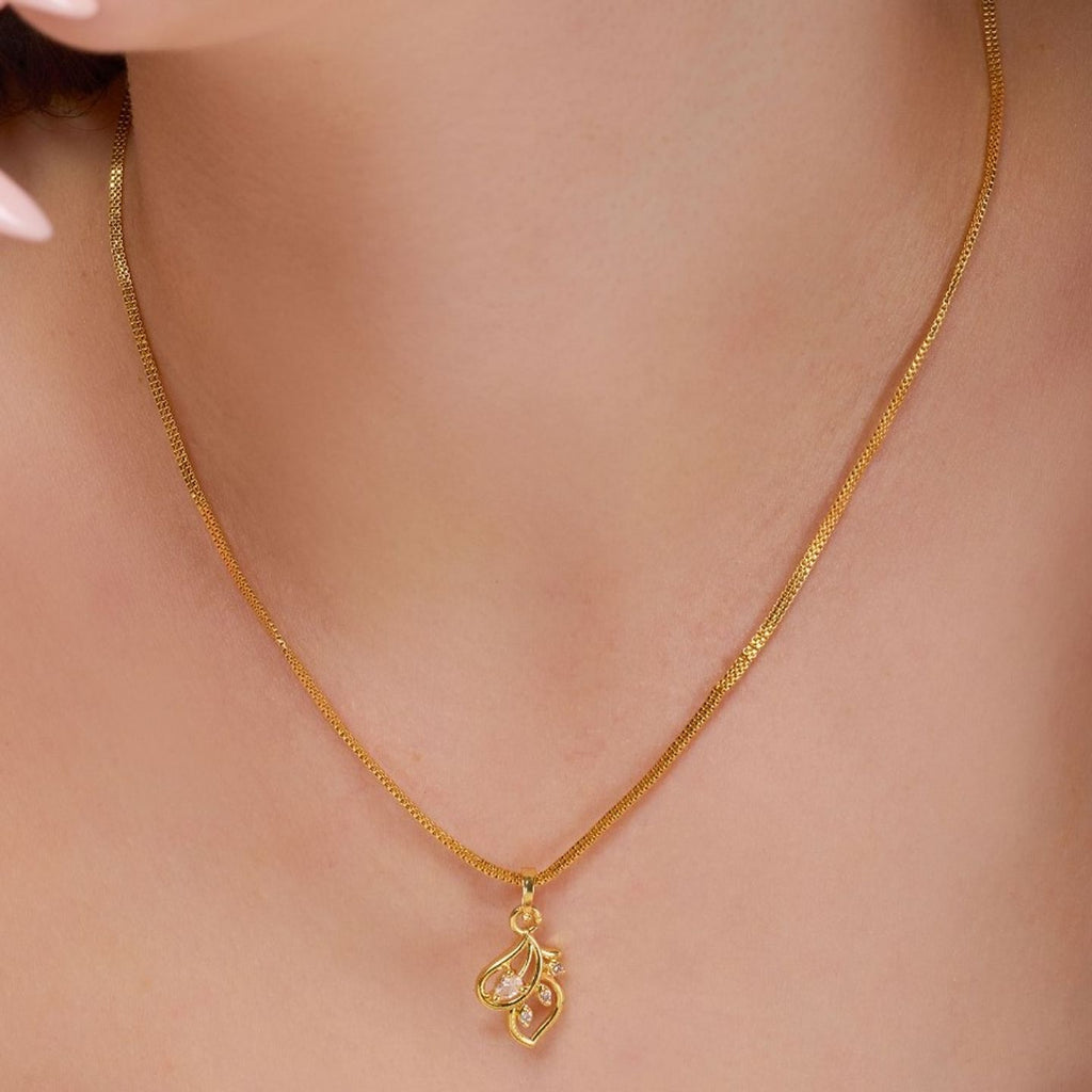 Tisha One Gram Gold Plated Pendant Chain