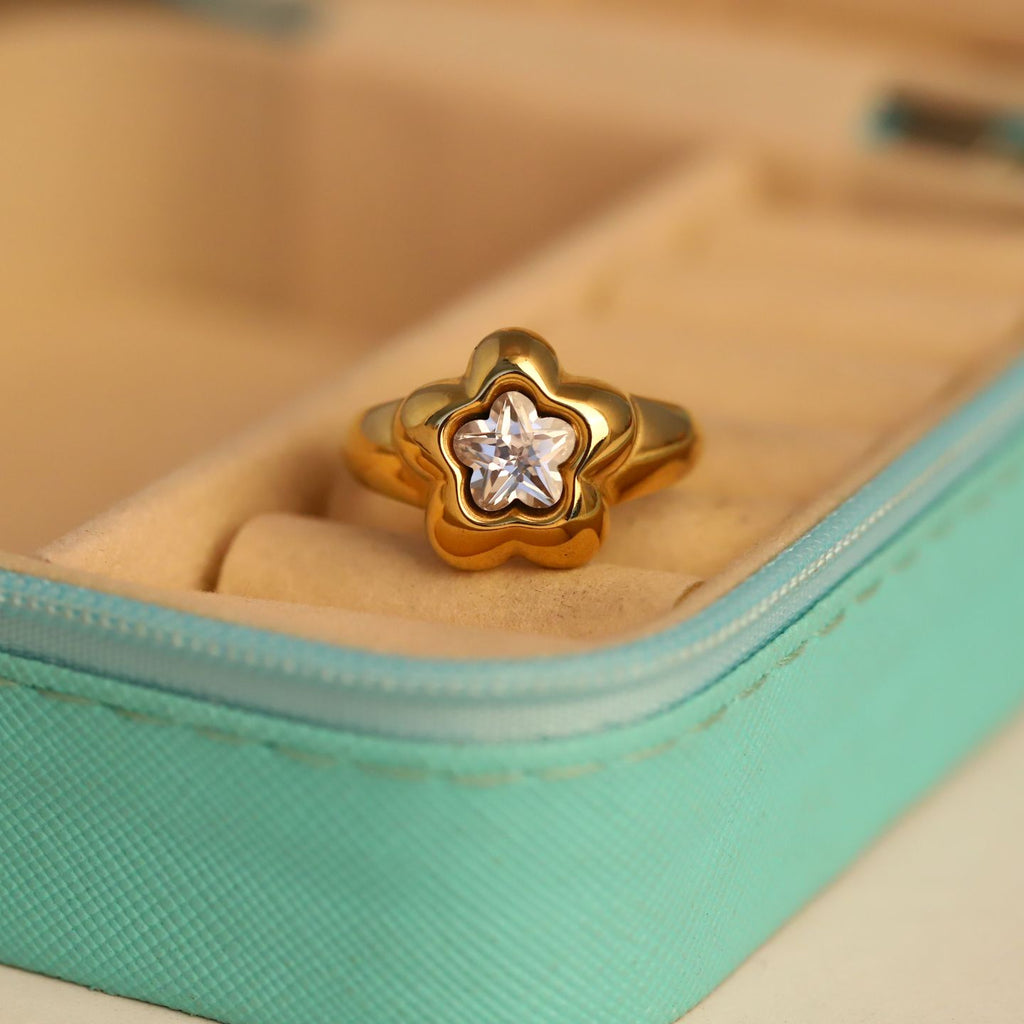 Golden Star Blossom Ring