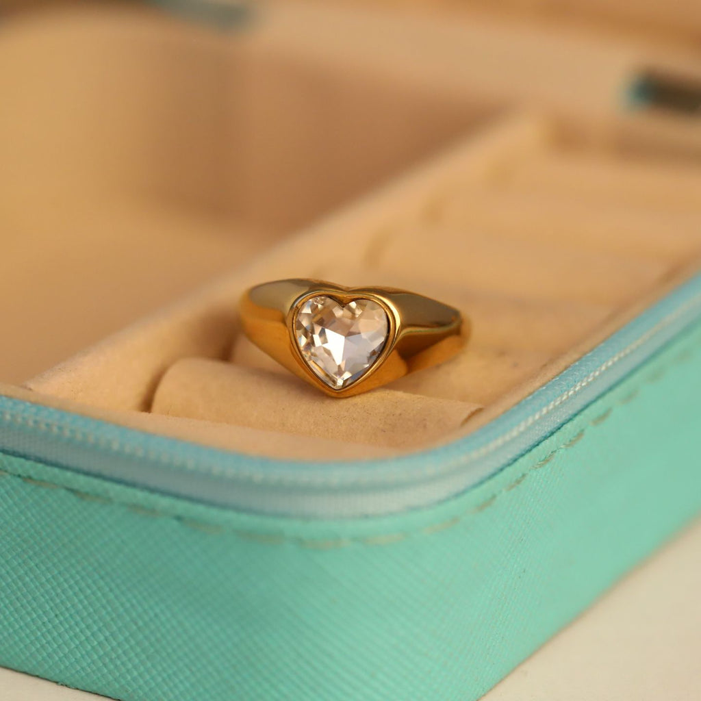 Cupid Crystal Heart Ring