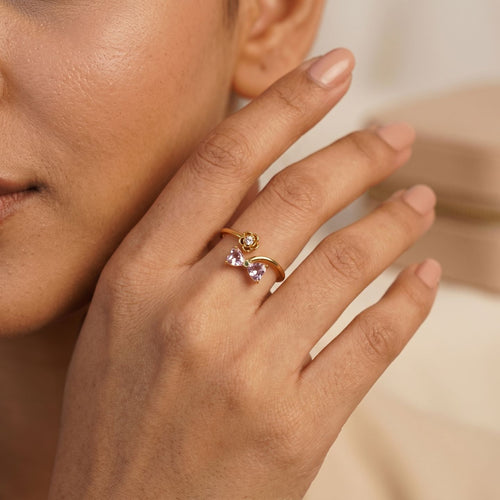 Blush Blossom Duo Ring Set