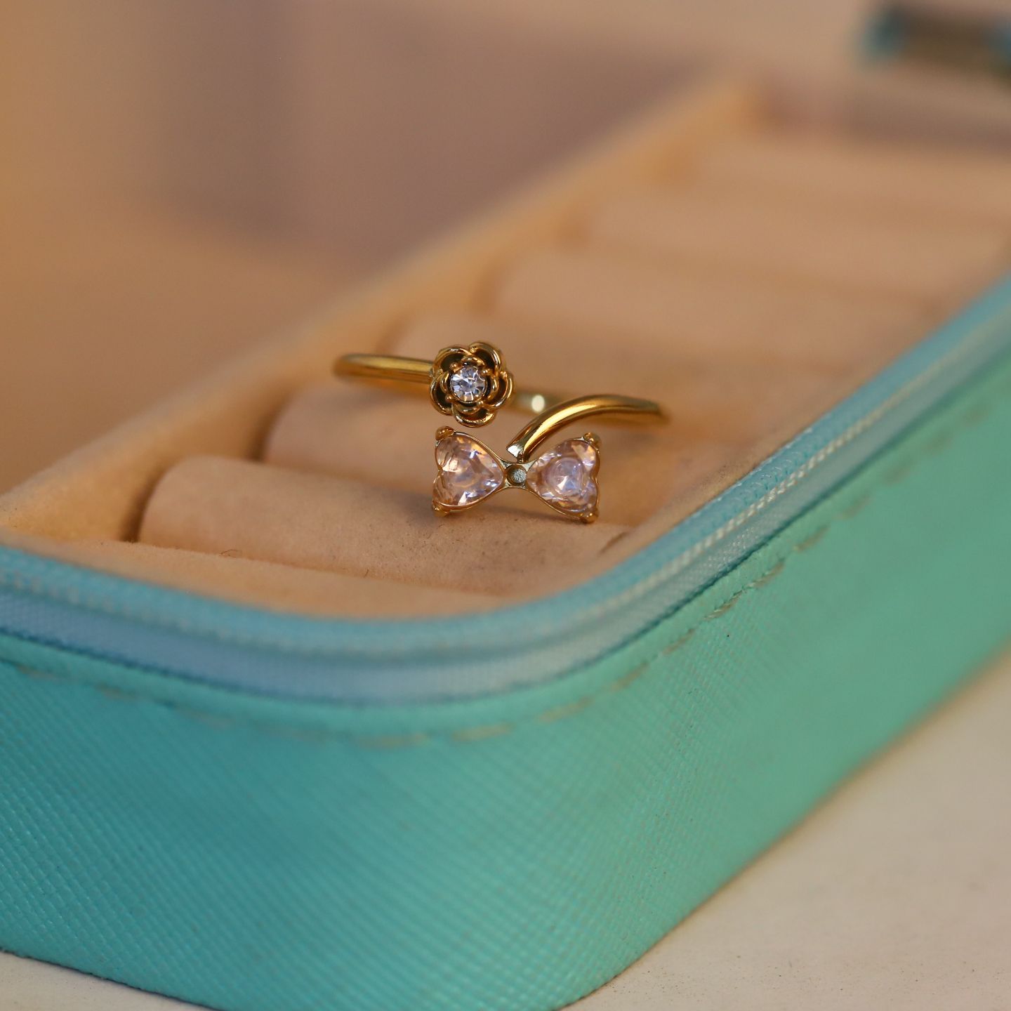 Blush Blossom Duo Ring Set