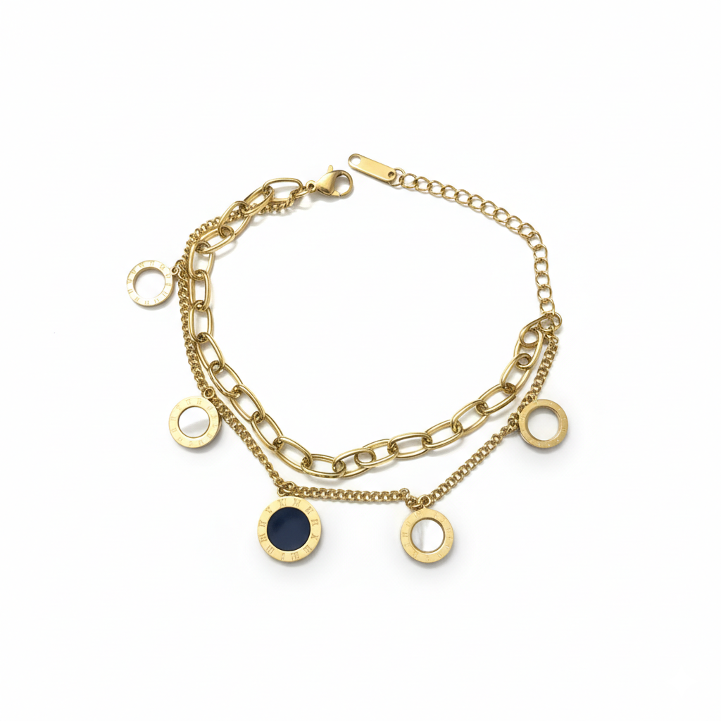 Luxury Roman Dial Charm Bracelet For Women