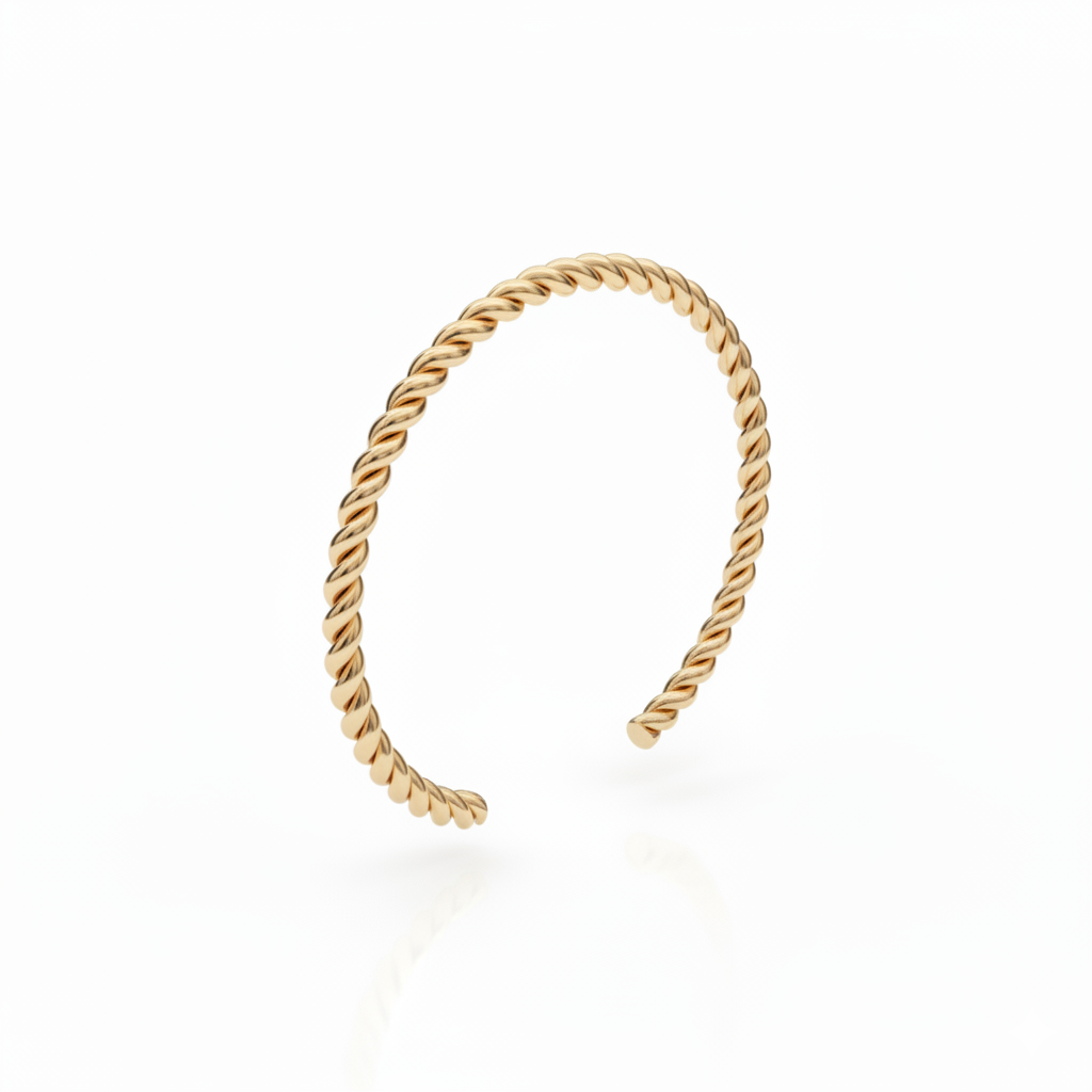 Gold Twisted Rope Cuff Bracelets