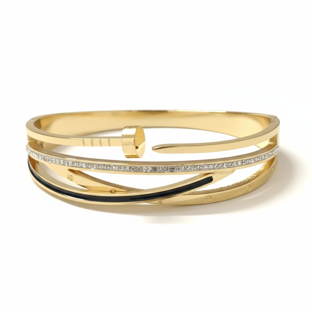 Designer Mlti-Layer Gold Cuff Bracelet