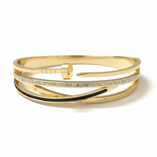 Designer Mlti-Layer Gold Cuff Bracelet