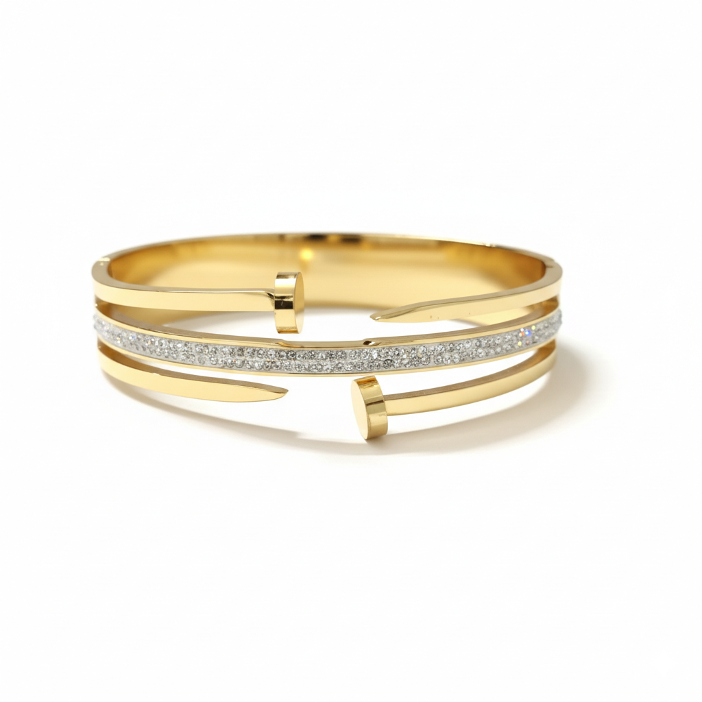 Designer Mlti-Layer Gold Cuff Bracelet