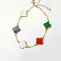 Premium Gold-Plated Four Leaf Clover Charm Bracelet