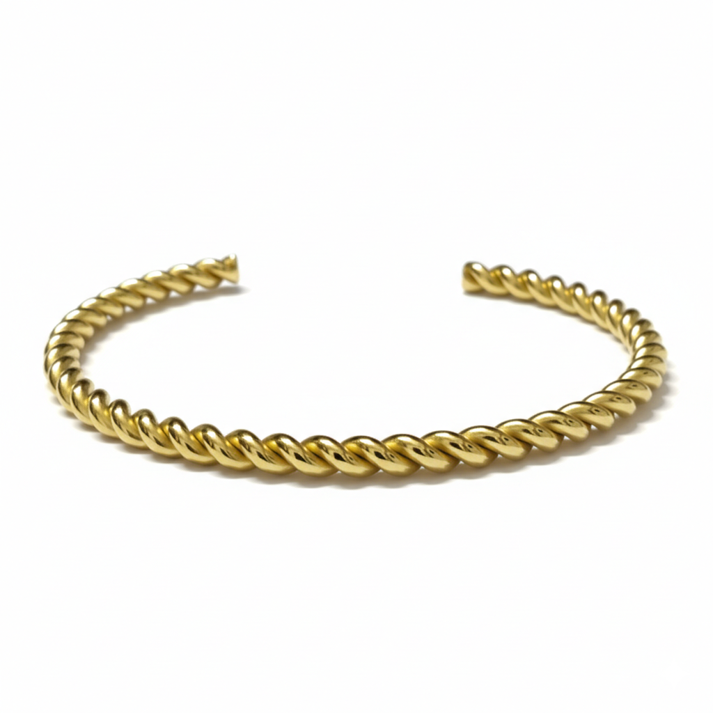 Gold Twisted Rope Cuff Bracelets