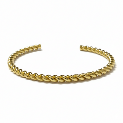 Gold Twisted Rope Cuff Bracelets