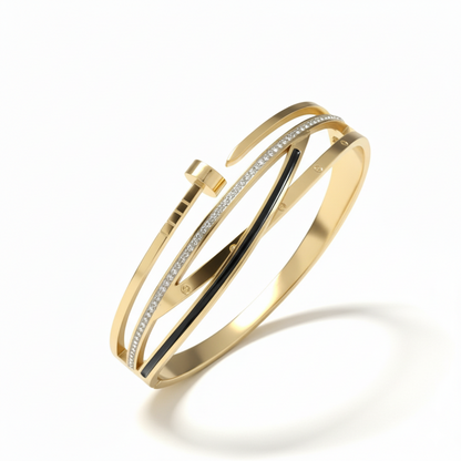 Designer Mlti-Layer Gold Cuff Bracelet