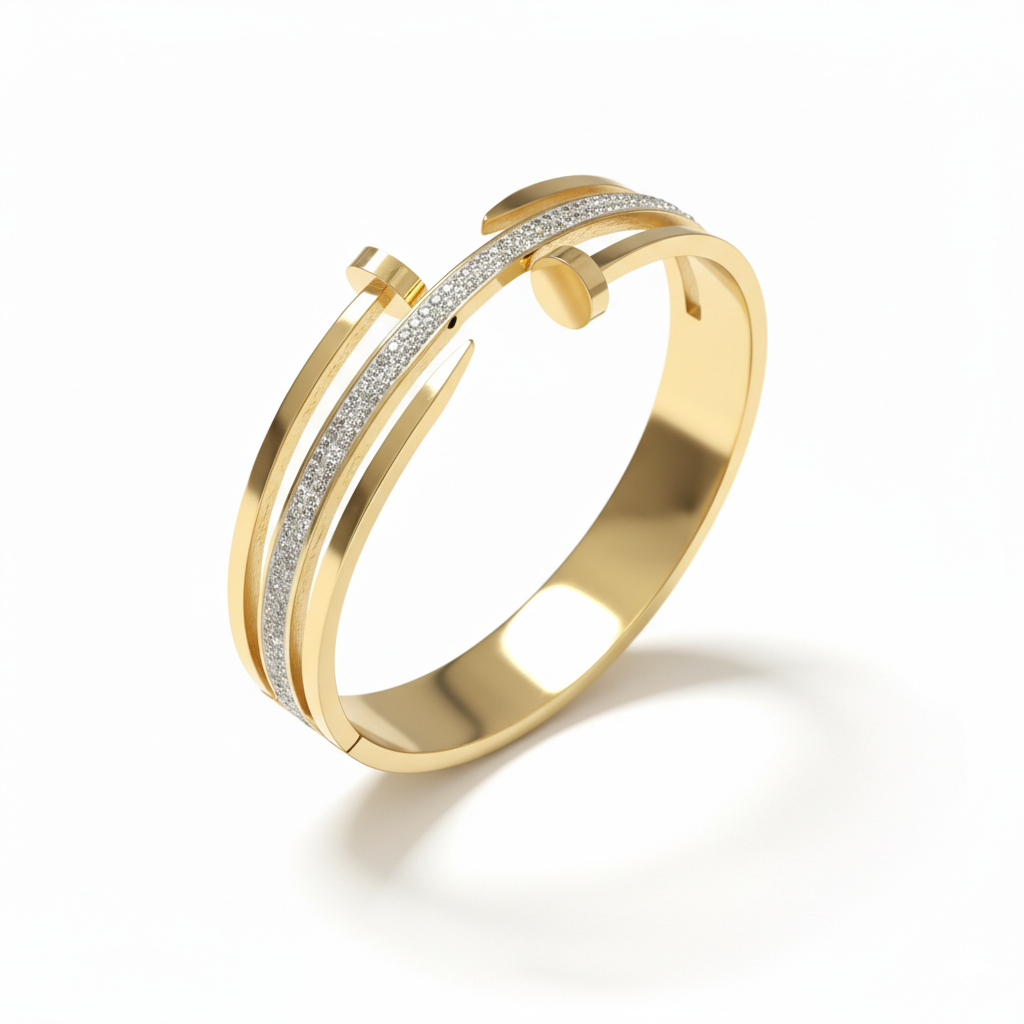 Designer Mlti-Layer Gold Cuff Bracelet