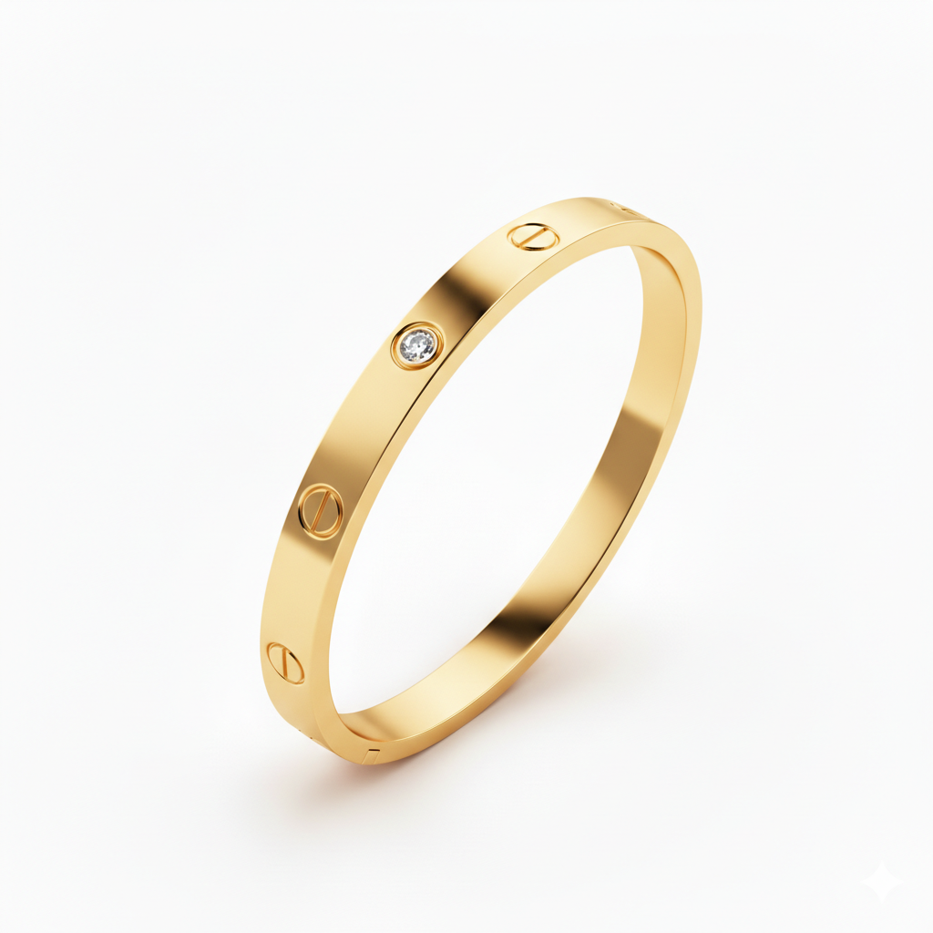 Premium Crystal-Studded Gold Bracelet