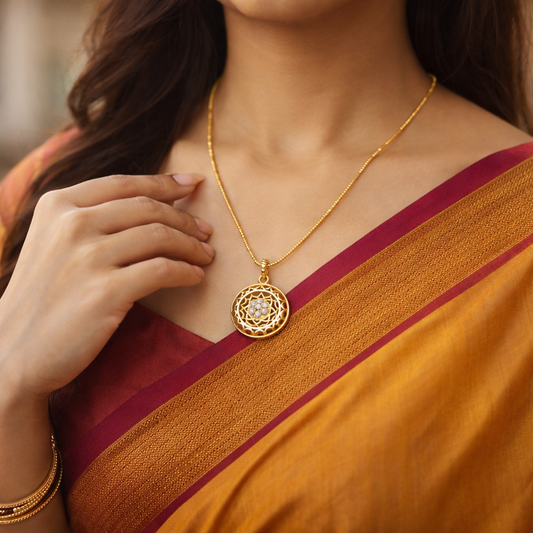 Shrivaa One Gram Gold Plated Chain Pendant