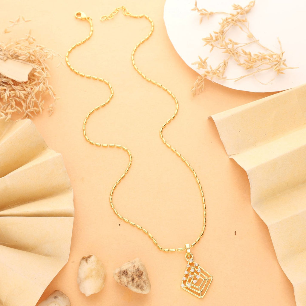 Jhanvi One Gram Gold Plated Chain Pendant