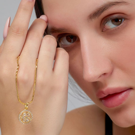 Devyani One Gram Gold Plated Pendant Chain