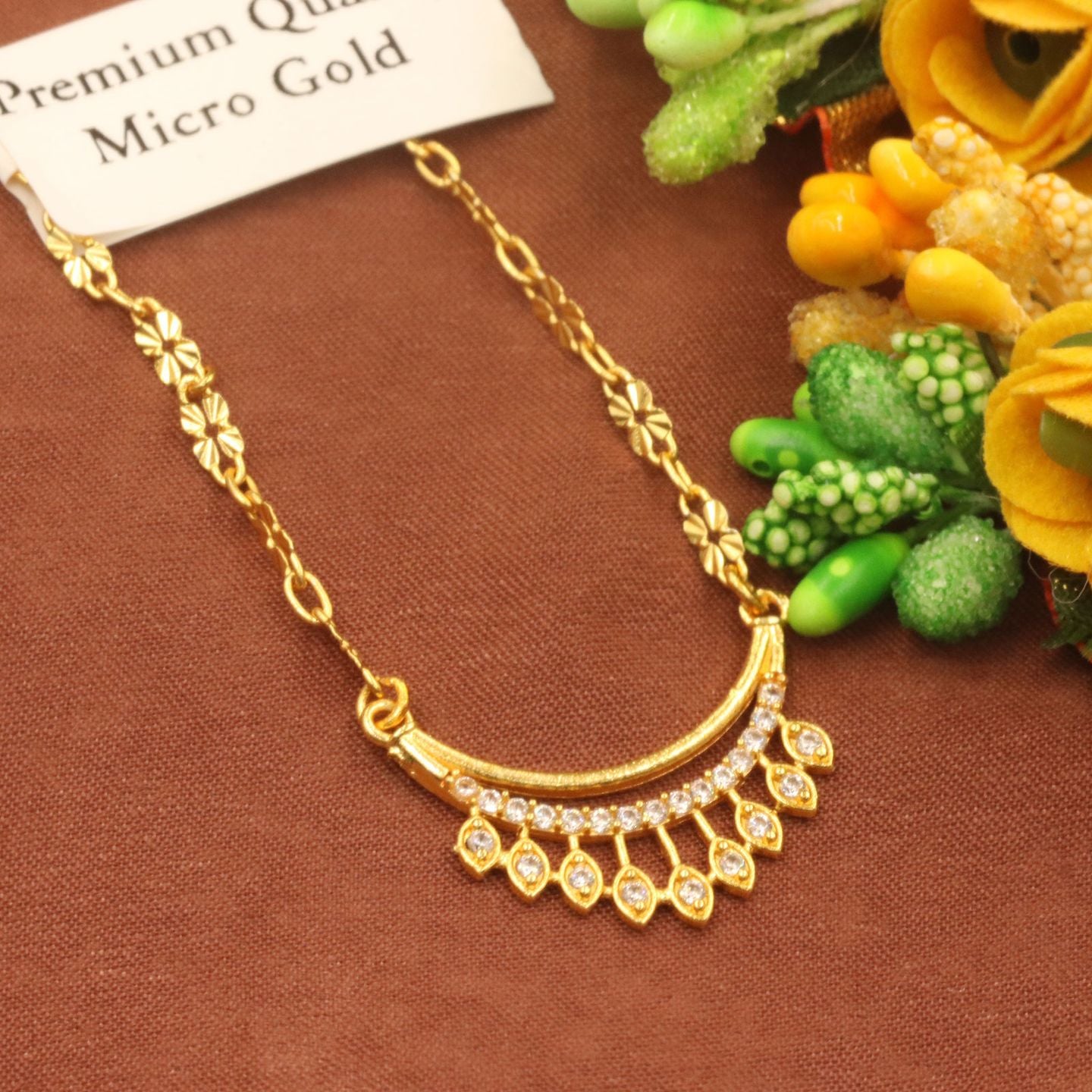 Ojasvi One Gram Gold Plated Pendant Chain
