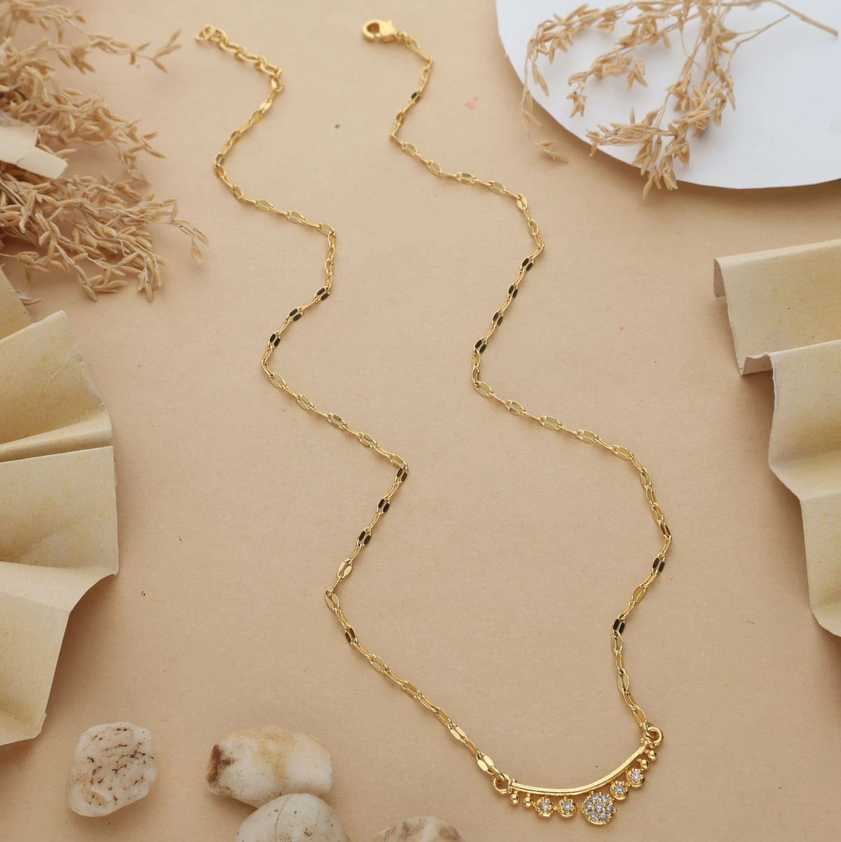 Meera One Gram Gold Plated Pendant Chain