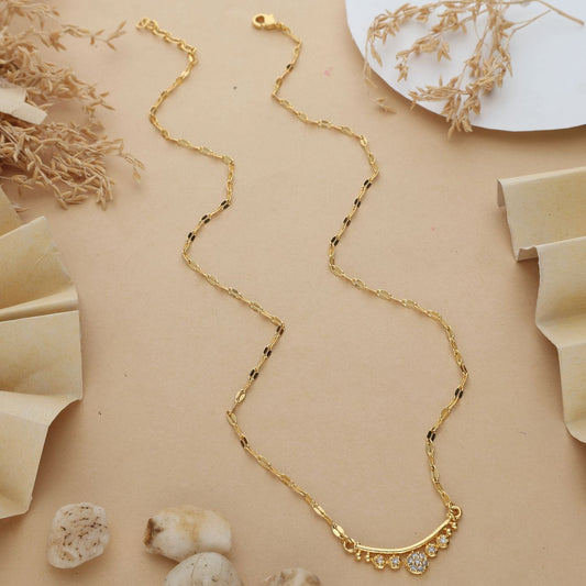 Meera One Gram Gold Plated Pendant Chain