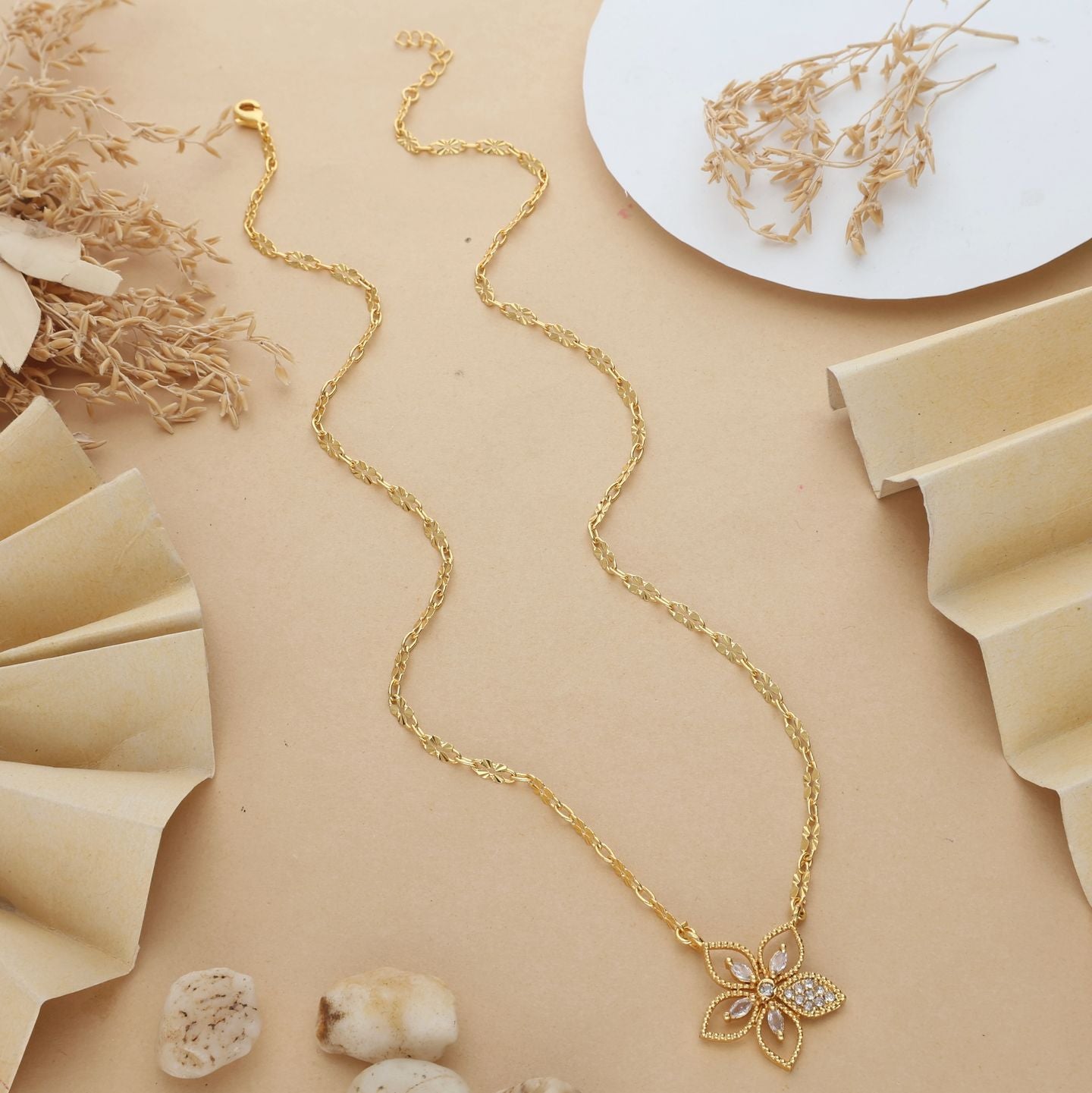 Manikarnika One Gram Gold Plated Pendant Chain