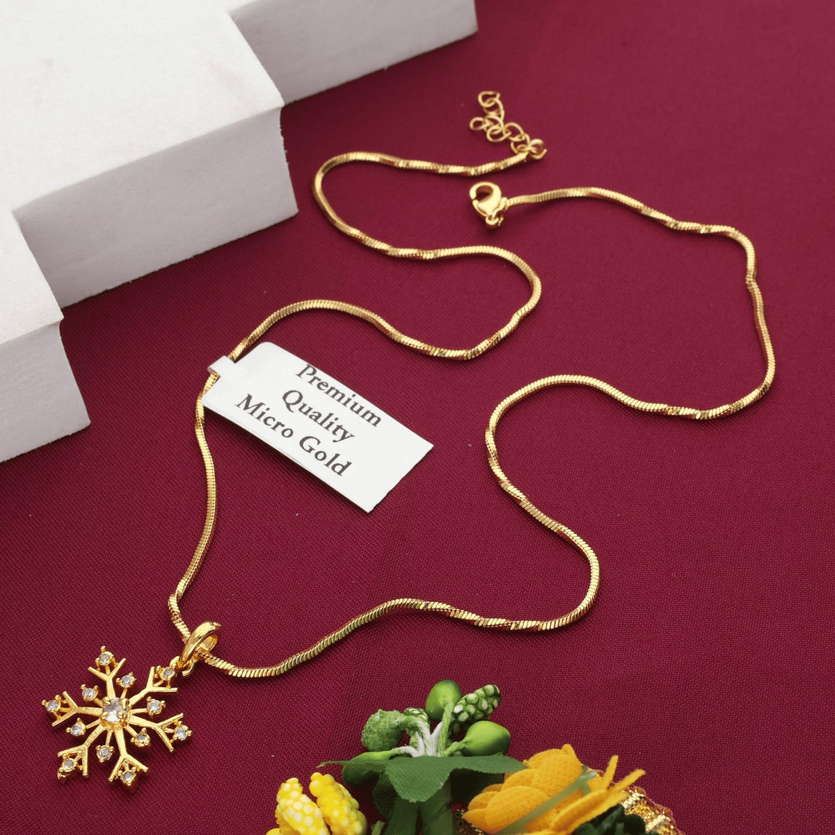 Divyatara One Gram Gold Plated Pendant Chain