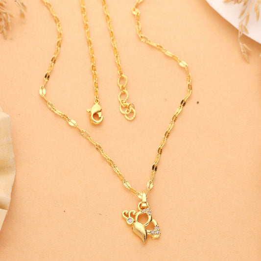Sharvi One Gram Gold Plated Chain Pendant