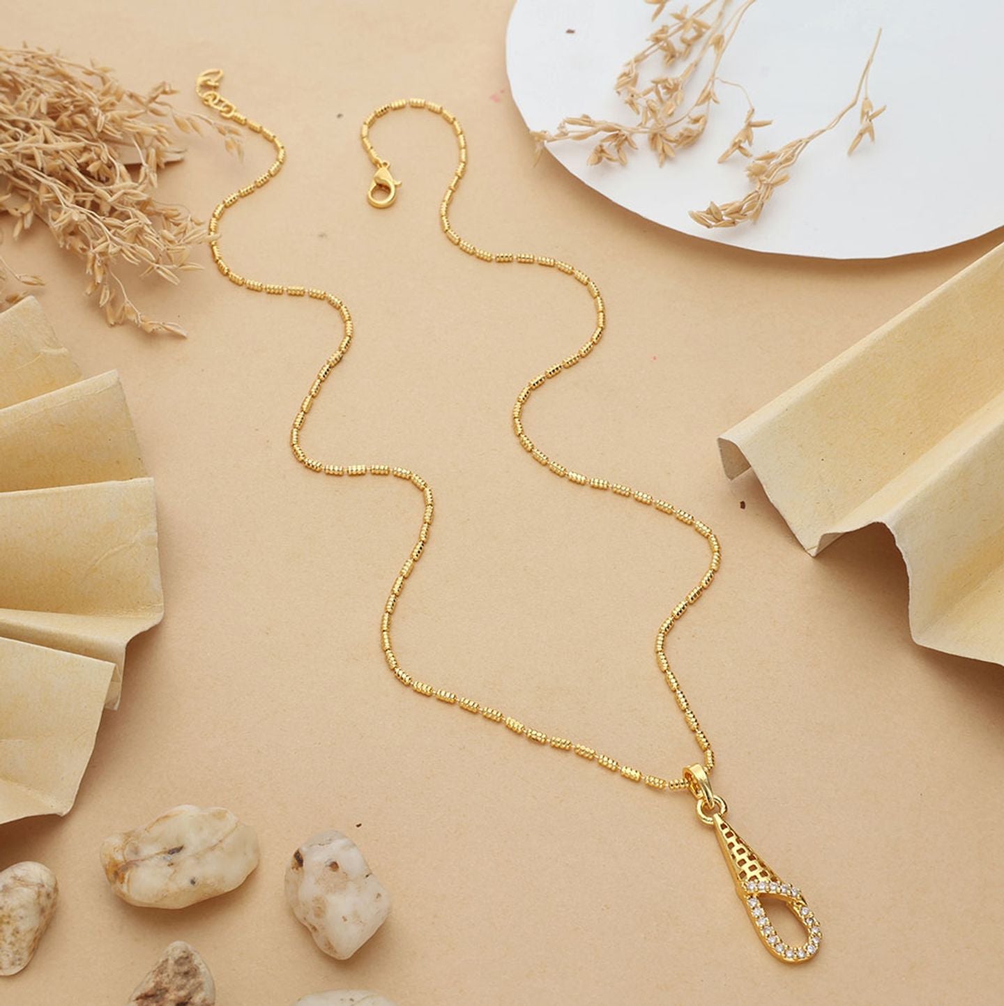 Varnika One Gram Gold Plated Chain Pendant