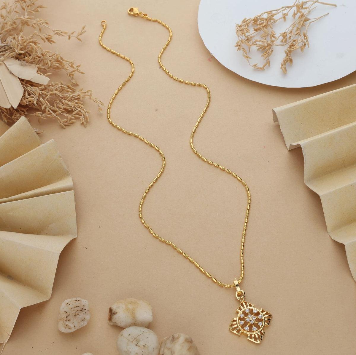 Astika One Gram Gold Plated Chain Pendant