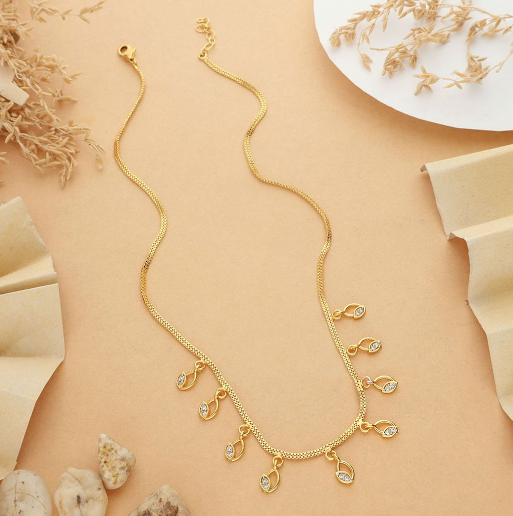 Oshira One Gram Gold Plated Chain Pendant