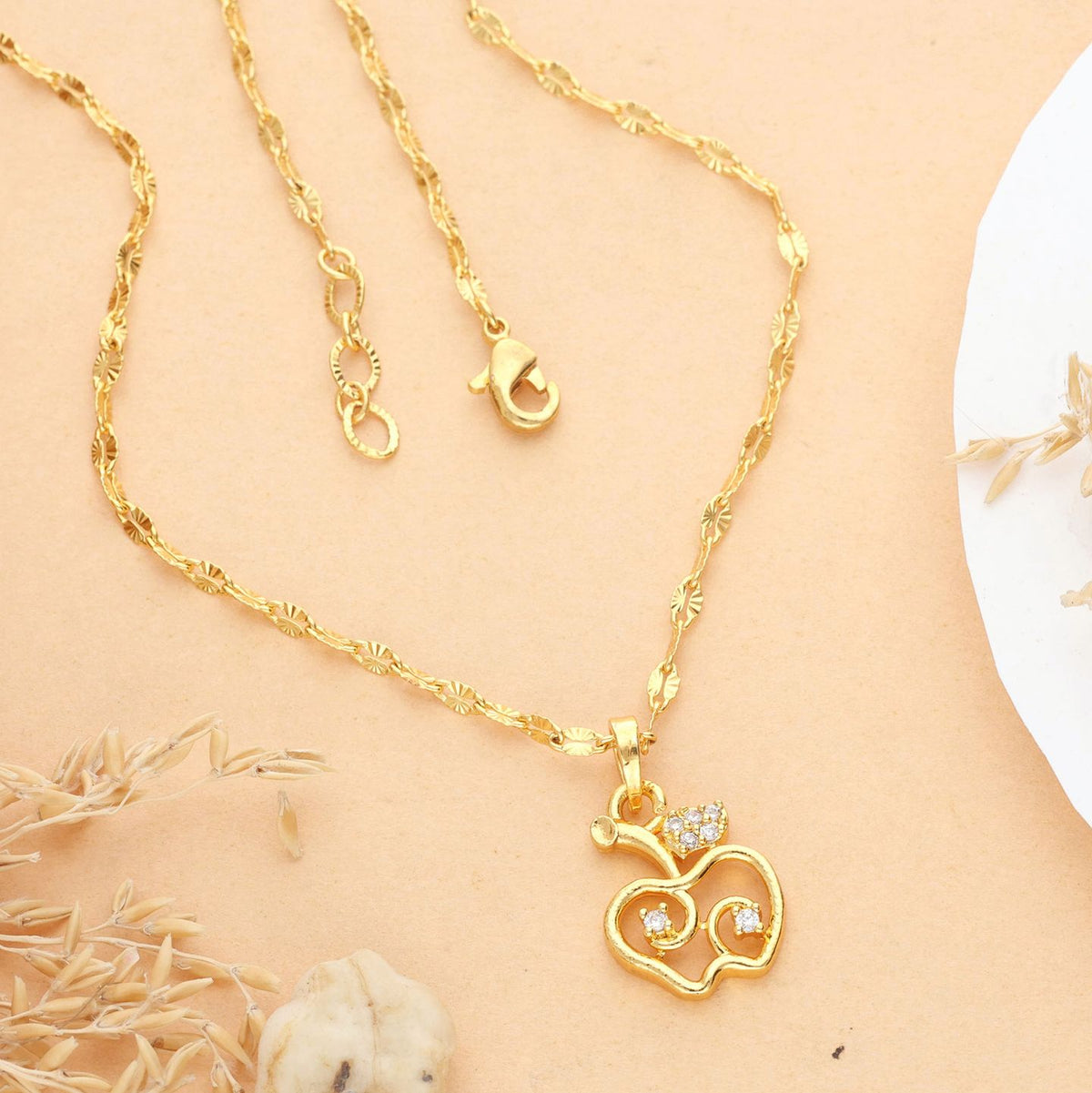 Raaya One Gram Gold Plated Chain Pendant