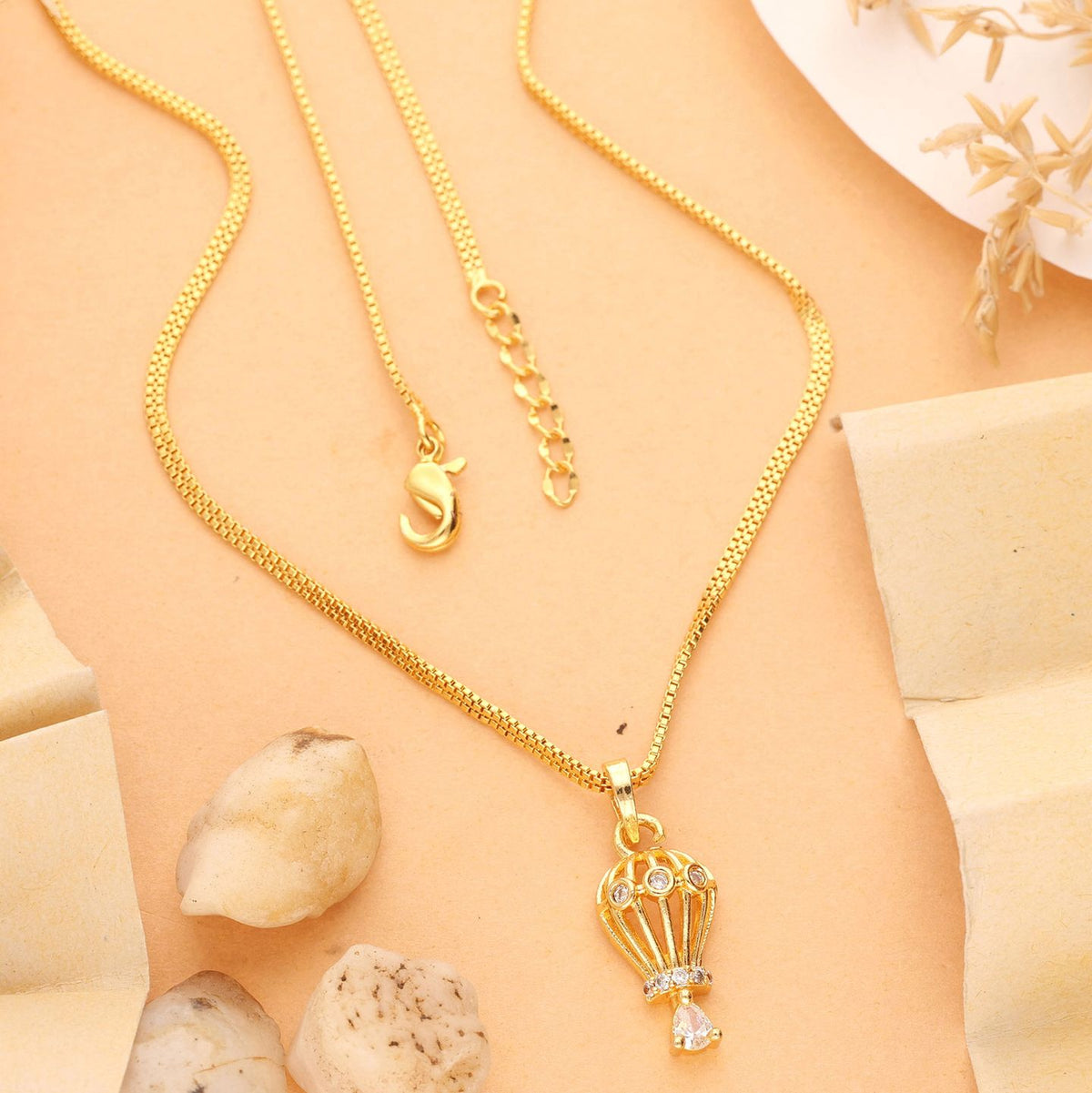 Prashree One Gram Gold Plated Chain Pendant