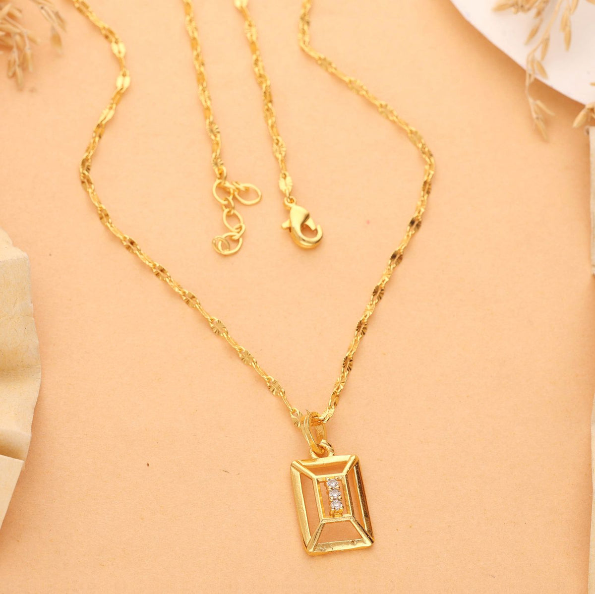Parvya One Gram Gold Plated Chain Pendant