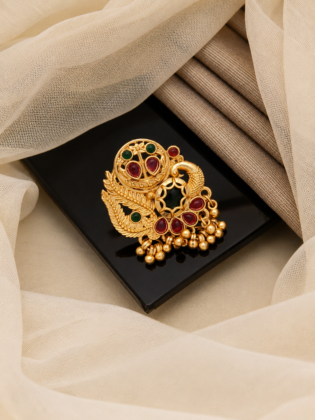 Lakshri Heritage Adjustable Peacock Ring