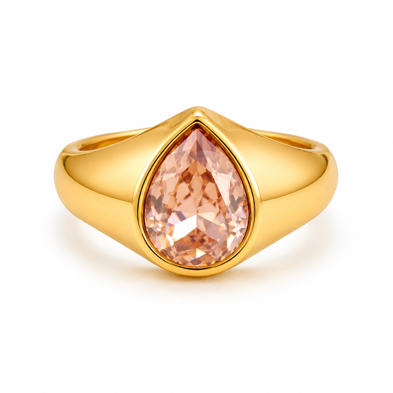 Blush Droplet Signet Ring